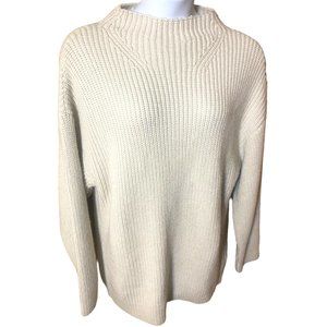 ZARA creamy tan oversized chunky knit high collared sweater - women's XL